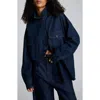 Kenneth Cole Drapey Denim Button Up Oversized Shirt In Blue