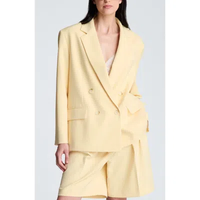 Kenneth Cole Oversize Double Breasted Jacket In Yellow