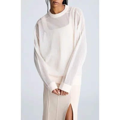 KENNETH COLE KENNETH COLE OVERSIZE SHEER CREWNECK TOP