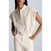 Kenneth Cole Drop Shoulder Short Sleeve Button Front Shirt
