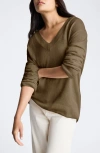 Kenneth Cole Oversized V-neck Sweater In Sierra Taupe