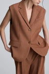 Kenneth Cole Oversize Vest In Brown