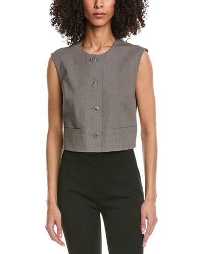 Kenneth Cole Oversized Belted Vest In Brown