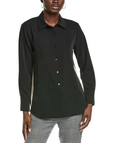 Kenneth Cole Oversized Button Front Shirt In Black