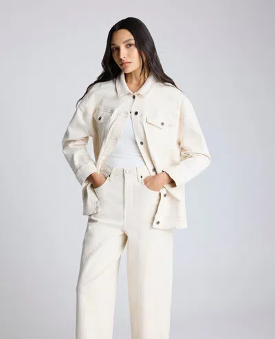 Kenneth Cole Oversized Denim Trucker Jacket In Multicolor