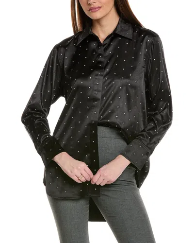 Kenneth Cole Oversized Rhinestone Shirt In Black