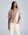 Kenneth Cole Oversized Sequin Drop Shoulder T-shirt In Multicolor