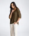 Kenneth Cole Oversized V-neck Sweater In Multicolor