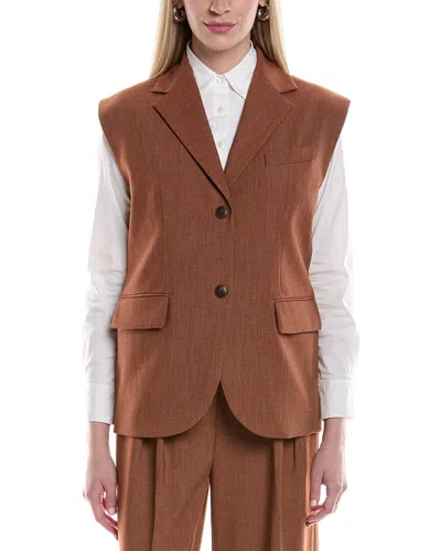 Kenneth Cole Oversized Vest In Brown