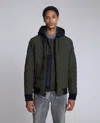 Kenneth Cole Oxford Hood Bomber Jacket In Green