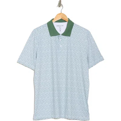 Kenneth Cole Palm Print Golf Polo In Multi