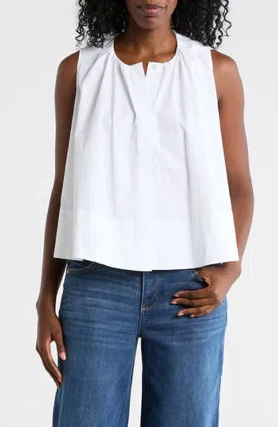 Kenneth Cole Paperbag Neck Sleeveless Top In White