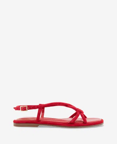 Kenneth Cole Paria Suede Knot Detail Sandal In Red