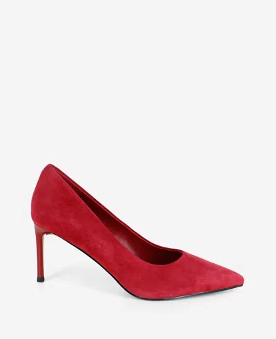 Kenneth Cole Perfect Suede Heel In Red Suede