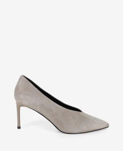 Kenneth Cole Perfecto Suede High Vamp Pump In Taupe Suede