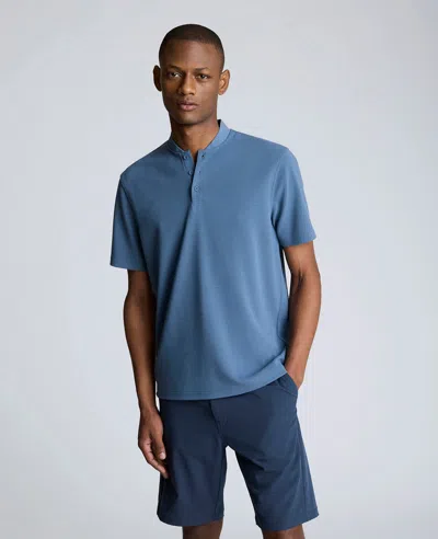 Kenneth Cole Performance Band-collar Henley In Blue