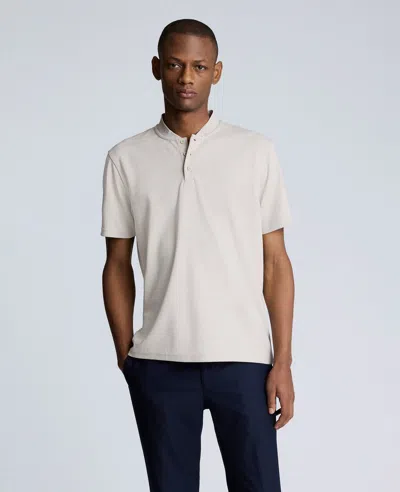 Kenneth Cole Performance Band-collar Henley In Tan