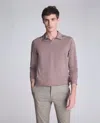 Kenneth Cole Performance Long Sleeve Johnny Collar Polo In Gray