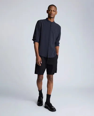 Kenneth Cole Performance Pleated Linen Short In Black