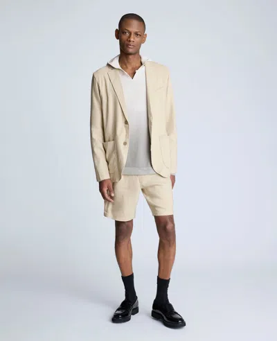 Kenneth Cole Performance Pleated Linen Short In Tan