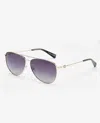 Kenneth Cole Pilot Titanium Aviator Sunglasses In Gold