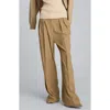Kenneth Cole Pinstripe Double Pleat High Waist Wide Leg Pants In Neutral