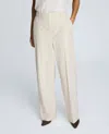 Kenneth Cole Pinstripe High Rise Wide Leg Pant In Neutral