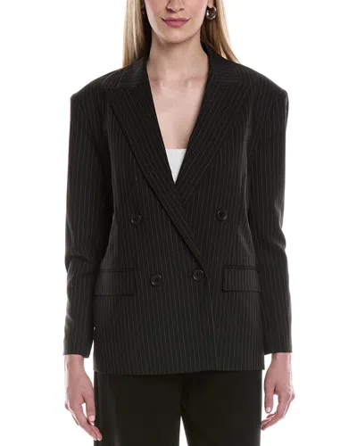 Kenneth Cole Pinstripe Jacket In Black