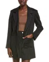 Kenneth Cole Pinstripe Jacket In Blue