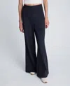 Kenneth Cole Pinstripe Knit Pull-on Flare Pant In Blue