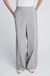 Kenneth Cole Piping Detail Wide Leg Pants In Gray