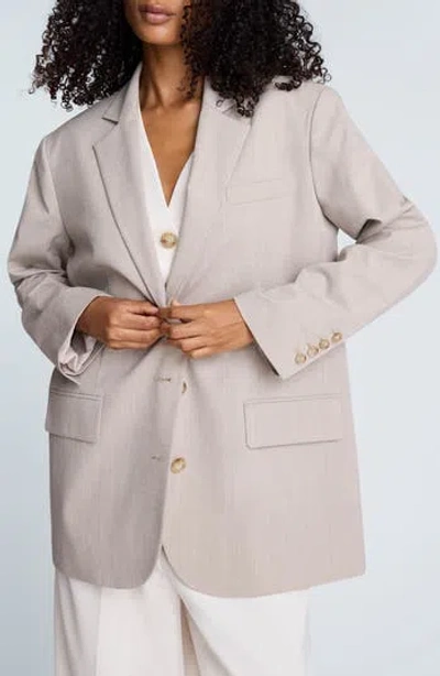 Kenneth Cole Plaid Oversize Blazer In Neutral