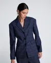 Kenneth Cole Plaid Three Button Contour Jacket With Strong Shoulder In Multi