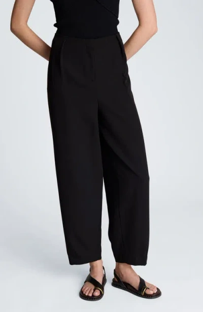 Kenneth Cole Pleat Tapered Leg Pants In Black