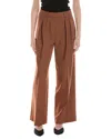 Kenneth Cole Pleated High-rise Wide Leg Pant In Brown