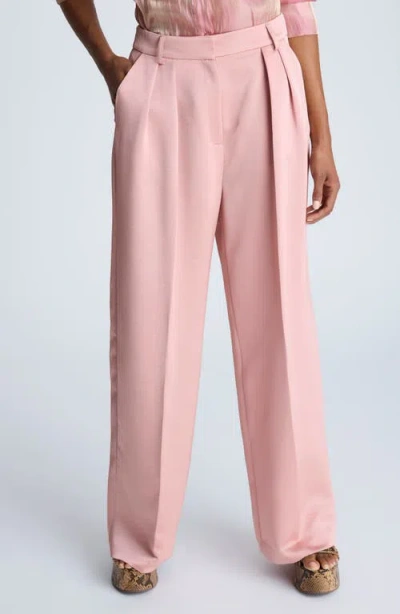 Kenneth Cole Pleated High Waist Wide Leg Pants In Rosã©