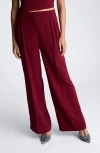 Kenneth Cole Womens Sweetheart Neck Bustier Cami Top High Rise Fly Front Wide Leg Pant In Wineberry