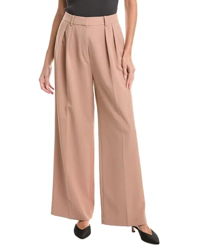 Kenneth Cole Pleated High-rise Pant In Brown