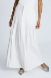 Kenneth Cole Fly Front Pleated Maxi Skirt
