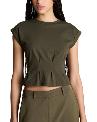 Kenneth Cole Pleated Tee Cotton Jersey In Animal Print