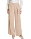 Kenneth Cole Pleated Wide Leg Pant In Brown