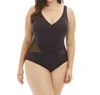 Kenneth Cole Plus Size Shirred Halter One Piece Swimsuit In Ready To Ruffle Black In Black