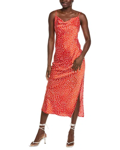 Kenneth Cole Polka Dot Maxi Slip Dress In Red