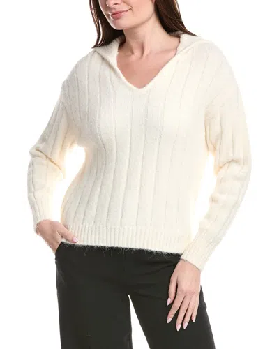 Kenneth Cole Polo Sweater In White