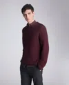 Kenneth Cole Popcorn Crew Sweater In Burgundy