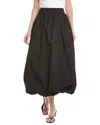 Kenneth Cole Poplin Pull On Bubble Maxi Skirt In Black