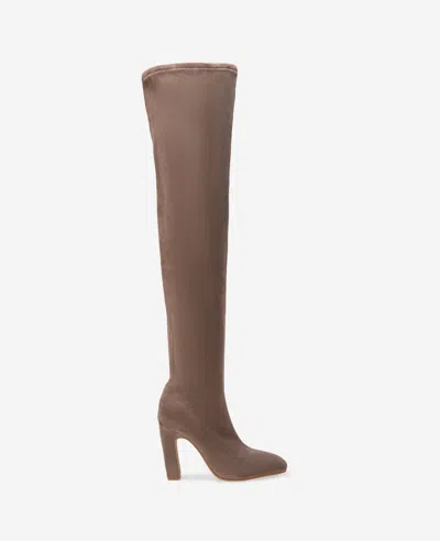 Kenneth Cole Posie Stretch Micro Suede Tall Heel Boot In Brown