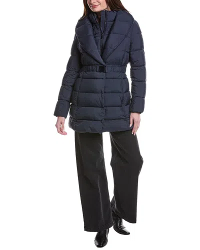 Kenneth Cole Powder-touch Puffer Coat In Blue