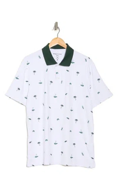 Kenneth Cole Print Golf Polo In Multi