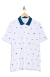 Kenneth Cole Print Golf Polo In Multi